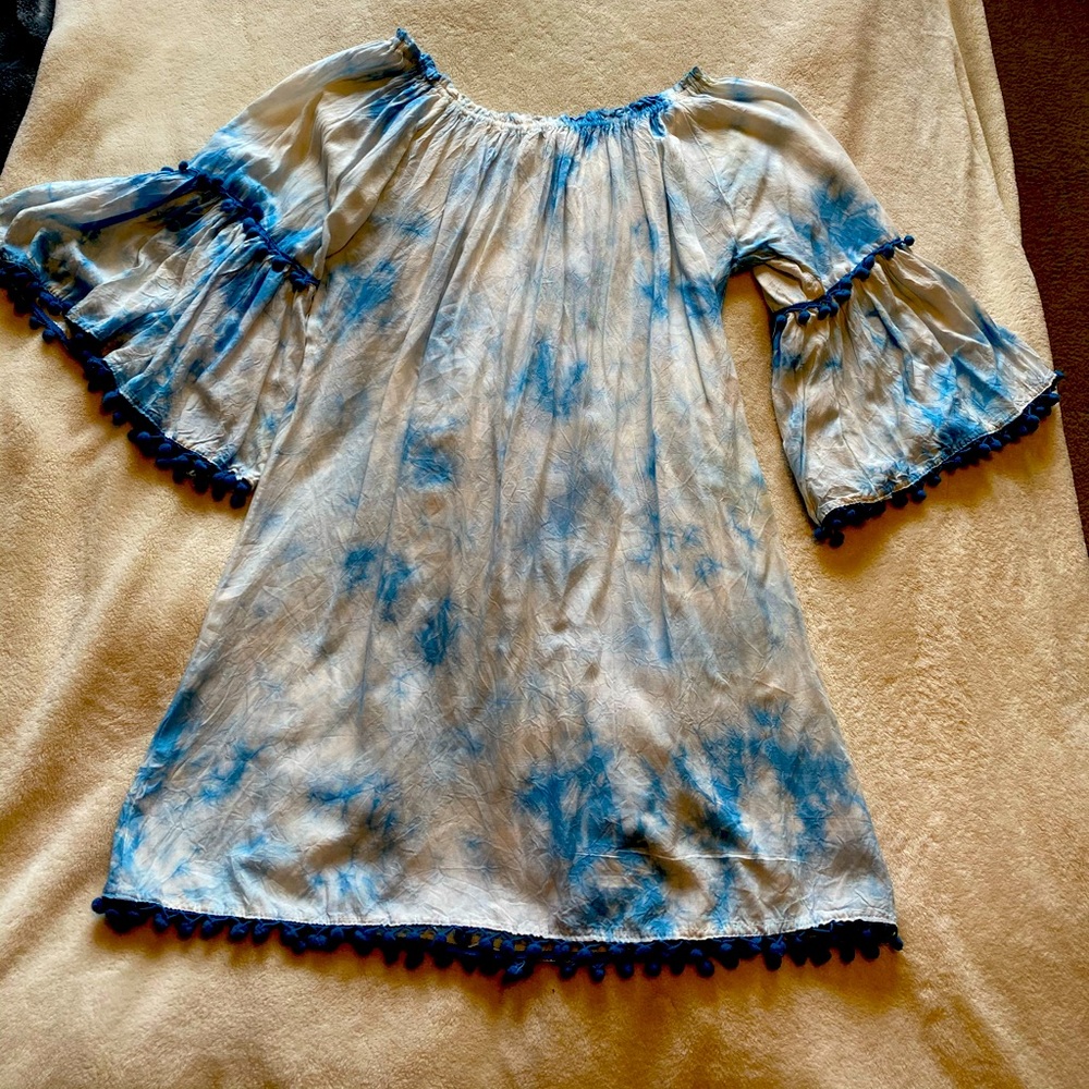 Pom Pom off the shoulder sun dress